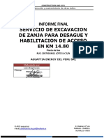 Informe Final Excavacion de Zanja de Desague