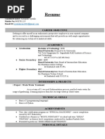 Resume: Career Objective