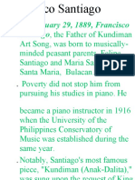 On January 29, 1889, Francisco Santiago, The Father of Kundiman