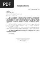 Carta de Renuncia Voluntaria