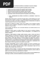 Fundamentos Del Sistema de Gestión de La Seguridad y Salud en El Trabajo