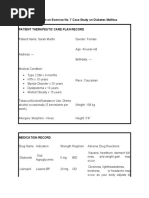 Worksheet On Exercise No. 7 Case Study On Diabetes Mellitus 222