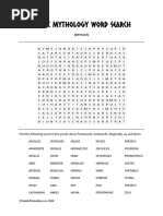 Greek MYTHOLOGY Word Search: (Difficult)