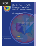 One Size Does Not Fit All: Meeting The Health Care Needs of Diverse Populations