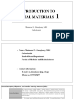 Lec 1 Introduction To Dental Materials