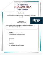 DEBER 4 CATEDRAEnsayo Sobre Los Tipos de Evaluación (Diagnóstica, Formativa y Sumativa)