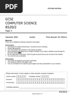 Gcse Computer Science 8520/2: Paper 2