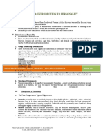 Lesson 1: Introduction To Personality: Thc6: Professional Development and Applied Ethics Bshm-Iii
