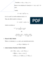 Consider y - 1. The Stationarity Condition Is: Two Solutions of X From Are Outside The Unit Circle. 2. Rewriting The AR (2) Model