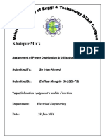 Khairpur Mir's: Assignment of Power Distribution & Utilizations System