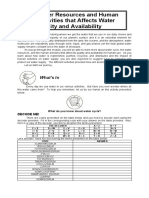 Water Resources and Human Activities That Affects Water Quality and Availability