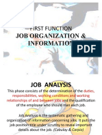 First Function: Job Organization & Information