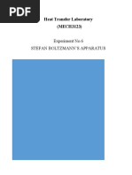 Experiment No.6 Stefan Boltzmann'S Apparatus: Heat Transfer Laboratory (MECH3123)