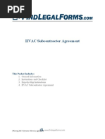 HVAC Subcontractor Agreement Contract Sample