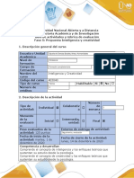 Fase 5 - Propuesta Inteligencia y Creatividad Investigar Una Comunidad y Resaltar El Modelo Biopsicosocial