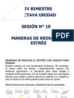 Sesión #19 - Maneras de Reducir El Estrés