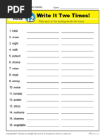 3rd Grade Spelling Words Week 12 PDF