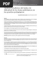 Análisis Estadístico Del Índice de Dificultad de Los Ítems Politómicos en Las Pruebas Pedagógicas