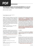 Functional and Aesthetic Full Mouth Rehabilitation of A Severely Worn Dentition To Restore Vertical Dimension: A Case Report