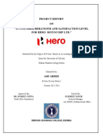 Project Report ON "A Customer Behaviour and Satisfaction Level For Hero Motocorp LTD."