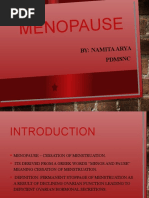 Menopause: By: Namita Arya PDMSNC