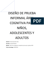 Diseño de Prueba Informal Área Cognitiva para Niños