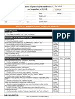 Checklist For Preventative Maintenance and Inspection of DH-LM