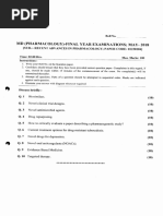 MD (Pharmacology) - Final Year Examinations MAY-2018: Roll No