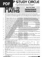 A.P. Study Circle / ICSE - X /maths/ Surface Area & Volume of Cone / Practise Sheets