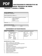 Informe de Mantenimiento Preventivo de Transformador Trifasico de Media Tension