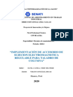 Mplementación de Accesorio de Sujecion Electromagnetica Regulable para Taladro de Columna"