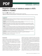 Diagnosis Checking of Statistical Analysis in Rcts Indexed in Pubmed