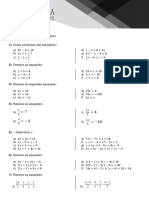 Lista Equação Do 1º Grau - 7ano