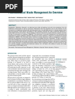 Pharmaceutical Waste Management An Overview: Atul Kadam, Shitalkumar Patil, Sachin Patil, Anil Tumkur