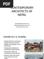 Contemporary Architects of Nepal: RABI SHILPAKAR (073-BAE-225) SANAM MAHARJAN (073-BAE-229) STOJ SJAKYA (073-BAE-241)