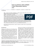 Cognitive Impairment in Patients With Multiple Sclerosis Using The Brief Repeatable Battery-Neuropsychology Test