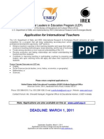 Application For International Teachers: International Leaders in Education Program (ILEP)