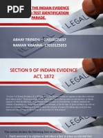 Section 9 of The Indian Evidence Act, 1982 and Test Identification Parade