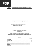 Quality Control For An Audit of Financial Statements: Philippine Standard On Auditing 220 (Redrafted)