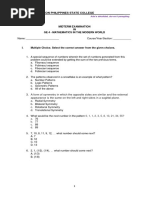 North Luzon Philippines State College: Midterm Examination IN Ge 4 - Mathematics in The Modern World