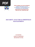 Security Analysis & Portfolio Management: Stet School of Management