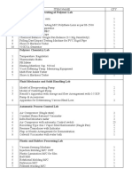 S.NO. Quality Control and Testing of Polymer Lab