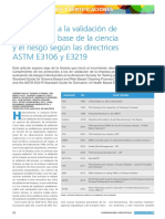 Articulo - Introduccion A La Validacion de La Limpieza A Base de La Ciencia y El Riesgo Segun Las Directrices Astm E3106 y E3219 PDF