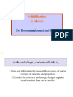 Solidification in Metals: DR Rosmamuhamadani Ramli