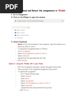 Steps To Download and Return The Assignments in TEAMS