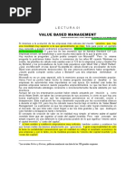 Value Based Management: Lectura 01