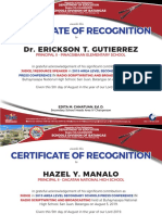 Certificate of Recognition: Dr. Erickson T. Gutierrez