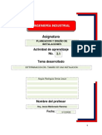 Actividad 1 Subtema 3.1 Determinacion Del Tamaño de Una Instalacion - Angulo Rodríguez Dimas Josué