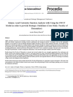 Islamic Azad University Function Analysis With Using The SWOT Model in Order To Provide Strategic Guidelines (Case Study: Faculty of Humanities)