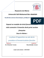 La Phase D'opposition Au Sein de La Procédure D'immatriculation Foncière.